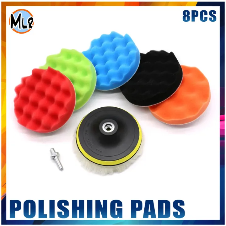 Polishing Pads, Waffle Buffer Compound 3'' Sponge Polishing Waxing Buffing Pads Set Kit Waxing