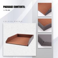 PU Leather Collection Letter Tray,Document Desk Stackable Office File