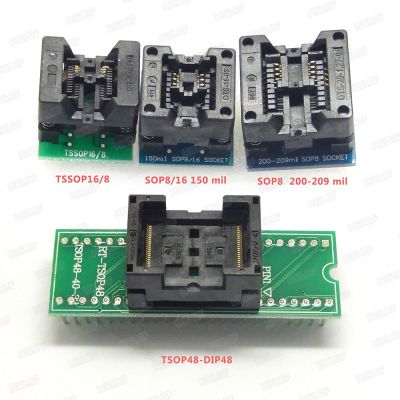 4 Adapters Tsop48 SOP8 150mil 200mil Tsop16/8 adapter for RT809H Programmer Top Quality Free shipping