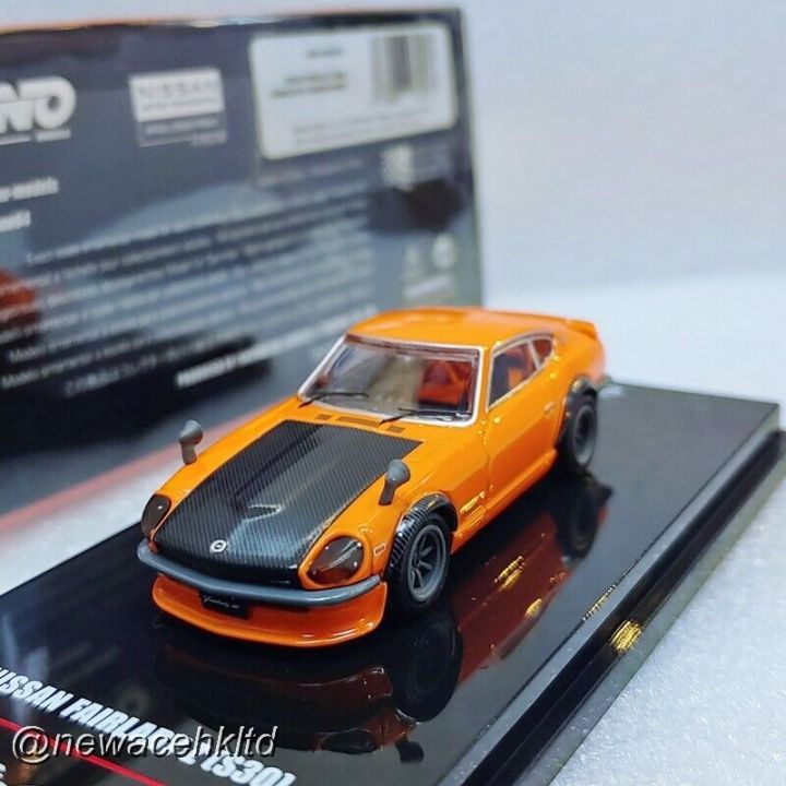 FAIRLADY Z (S30) สีส้มพร้อมฝากระโปรงคาร์บอน INNO 1/64 # IN64-240Z-ORG รุ่นลิมิเต็ดคอลเลกชันรถโมเดล DieCast