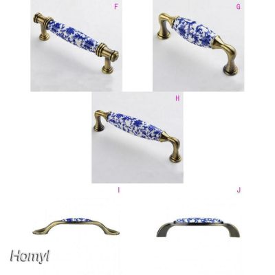Blue White Ceramic Chinese Style Pull Handle Knob Drawer Cabinet Knob Handle