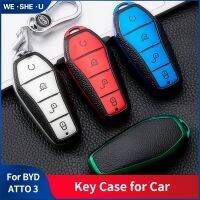 [Accessory part]เคสกุญแจรถยนต์สำหรับ BYD Atto 3 1 D1โปร E2 E3 EV ปลาโลมาใหม่ TPU นุ่ม4ปุ่มเคสป้องกันรีโมทคอนโทรลที่ทนทาน