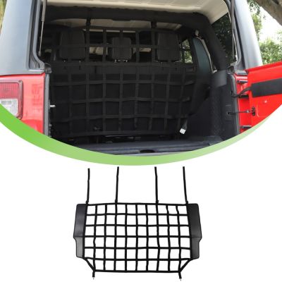 Dog Barrier Protection Isolation Pet Net Trunk Safety Mesh for Jeep Wrangler JK JL JT 2007-2023 Car Interior Mouldings PVC Black