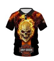 Harley-Davidson Polo 3D POLO shirt Harlay-Davidson Motorcycle Cycles xzx180305 Polo POLO shirt Fremium - Razkacollection  020