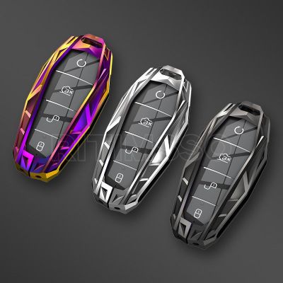 New Metal + Soft TPU Car Key Case For BYD Atto 3 Han EV Dolphin 4 Buttons Remote Control Protect Cover Auto Accessories