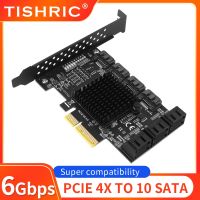 TISHRIC PCIE SATA 4X 1X ไปที่2/8/10พอร์ต SATA 3.0 PCI E คอนโทรลเลอร์ Pci Expression Multiper การ์ดขยาย6Gbps เพิ่มในไรเซอร์การ์ด