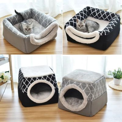 Cat Bed House for Small Dogs Soft Nest Kennel Bed Cave House Sleeping Bag Mat Pad Tent Pets Winter Warm Cozy Mini Pet Beds