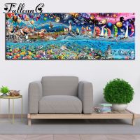 Large Size Rainbow Sailing Diamond Painting New Arrival Diy 5D Mosaic Embroidery Marine Animals and Plants Home Decor AA3862