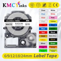 Kmcyinks เทปป้ายชื่อเข้ากันได้สีเรืองแสงสำหรับ SS12KW รองรับสำหรับ EPSON LW-300 LW-400 LW-600P LW-700เครื่องพิมพ์ LC-4WBN9