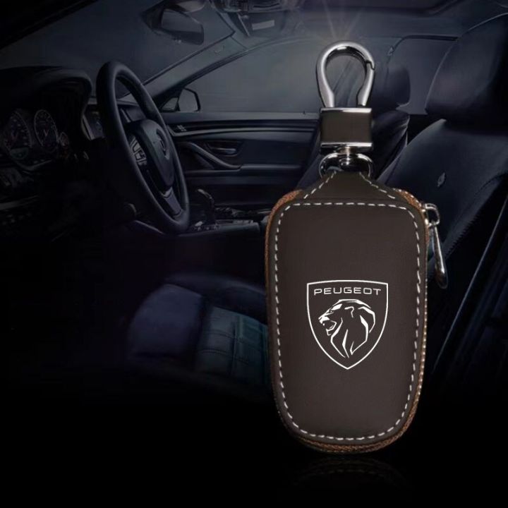 leather-car-key-protection-shell-bag-car-key-case-car-keychain-for-peugeot-206-308-307-207-208-3008-407-508-accessories