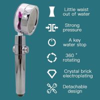 High Pressure Handheld Shower Head Home ABS Spray Nozzle with Spinning Windmill