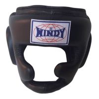 Windy Head guards HP-2 Black ( S,M,L,XL) Protector for Training เฮดการ์ด วินดี้ สปอร์ต สีดำ ใช้ป้องกันศรีษะ ทำจากหนังแท้ ผลิตในประเทศไทย