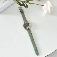 Camellia green watch for female high school students literary simple retro white ins high-looking forest style versatile