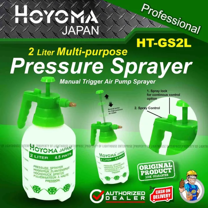 HOYOMA Japan 2 Liters Multi-purpose Pressure Sprayer/Manual Trigger Air ...
