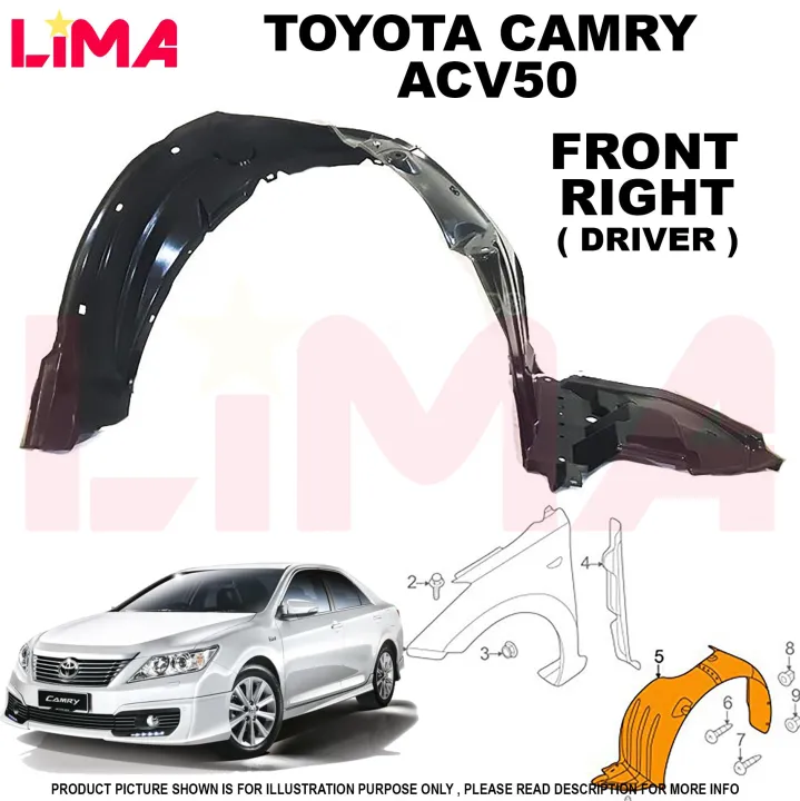 TOYOTA CAMRY ACV50 FENDER LINER FENDER PROTECTOR UNDERCOVER FRONT RIGHT