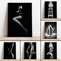 Sexy Nude Woman Wall Art Poster Black and White Mural Modern Home Decoration Pictures Print Canvas Painting Living Room Decor