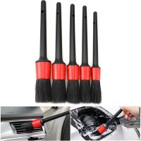 5PCS Car Brushes Car Detailing Brush Set Long Soft Bristle For Car Cleaning Detailing Brush Dashboard Air Outlet Wheel Brush