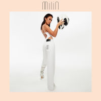 [MILIN] High rise straight leg jeans กางเกงยีนส์ขายาวผ่าขา High Straight  Flush / WHITE