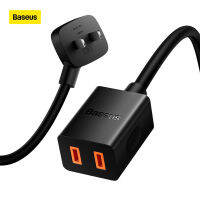 Baseus PowerCombo 1AC รางปลั๊กไฟขนาดเล็กพร้อมสายไฟยาว1.0ม. CN รองรับสูงสุด2500W สำหรับชาร์จแท็บเล็ตและโทรศัพท์มือถือ