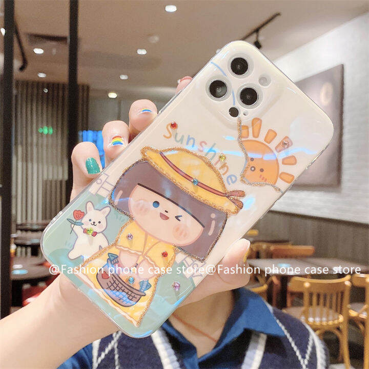 phone-case-เคส-realme-11-11x-realme11pro-realme-11-pro-plus-5g-4g-nfc-แวว-rhinestone-หรูหราน่ารัก-sun-girl-เคสนิ่มลายการ์ตูน2023