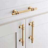 Modern Aluminum Alloy Black Gold Door Handles Cabinet Solid Drawer Knobs Light Luxury Wardrobe Door Handles for Home Decoration