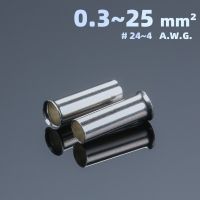 EN0508 EN7508 1008 Non Insulated Cord End Terminal Block Naked Wire Joint Sleeve Cold Press Bootlace Ferrule Crimp Pin Connector Electrical Circuitry