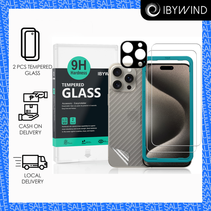 IBYWIND Tempered Glass Screen Protector For iPhone 15 Pro / iPhone 15 ...