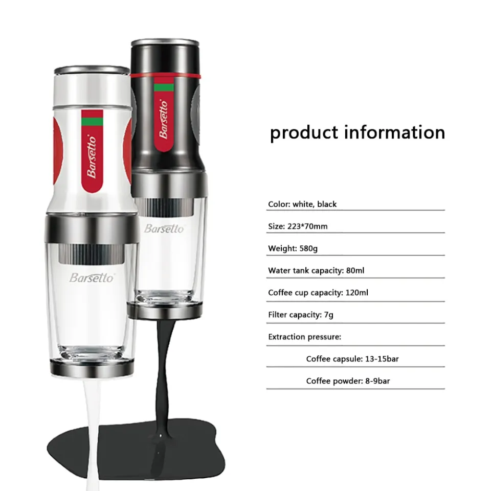 Barsetto Portable Manual Espresso Coffee Maker Hand Exercise Press  Powder/Capsule For Outdoor Travel 236 355ml Capacity From Galaxytoys,  $325.48