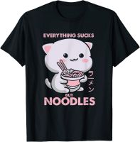 Ramen Noodle Cat | Pastel Goth | Goth Cat | T-shirt - Anime T-shirt Tee Cotton Sleeve Short - Aliexpress