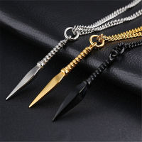 ผู้ชาย Cool Titanium Steel Spearhead สร้อยคอยาว Hip Hop Punk Rock Arrow Head Link Chain จี้สร้อยคอเครื่องประดับ Gift