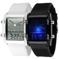 {Miracle Watch Store} นาฬิกาคู่สำหรับผู้หญิงผู้ชายนาฬิกาข้อมือ LED Dual Display อิเล็กทรอนิกส์นาฬิกาดิจิตอลนาฬิกาข้อมือ Часы Erkek Kol Saati