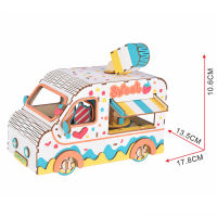 ‼️สต็อกไทย พร้อมส่ง‼️ จิ๊กซอว์ไม้ รถไอศกรีม Long Vacation 3D Wooden Puzzle