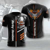 2023 NEW Short Sleeved T-shirt with Harley 3d Car Logo, Suitable for Men fashion