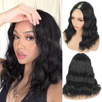 8-16inch Natural Black Synthetic Wigs V part Short Bob Wavy Wig For Women Easy to Wear Heat Resistant Daily Use [ Hot sell ] ea1voy