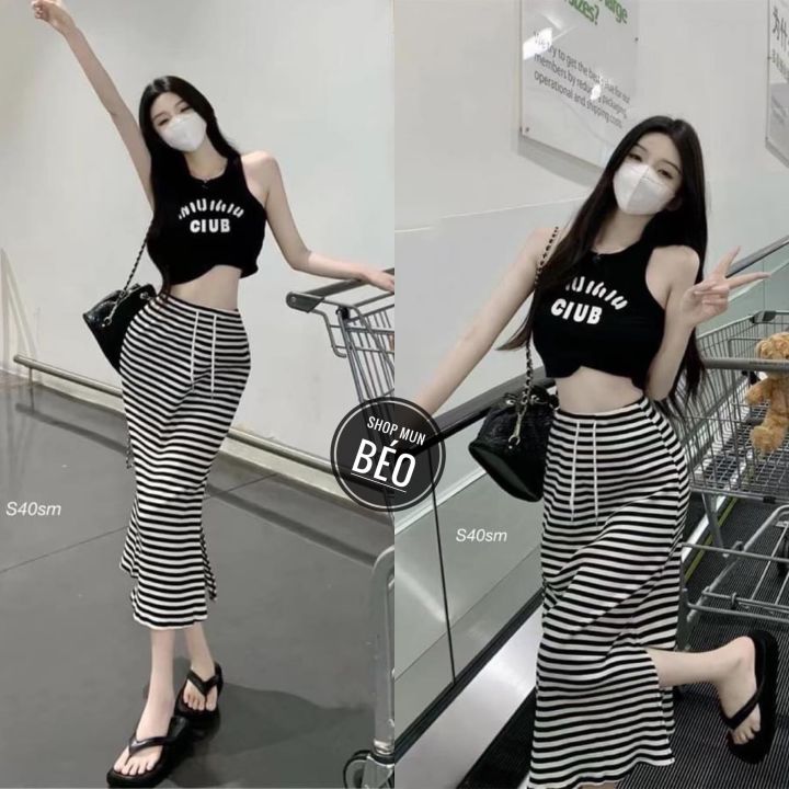 11 mẫu chân váy kẻ caro xòe dáng dài Hàn Quốc đẹp dễ phối