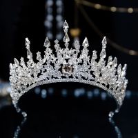 【CW】Baroque Noble Stunning Rhinestone Bridal Tiaras Crown Luxury Sparkling Crystal Pageant Diadema Collares Wedding Hair Accessories