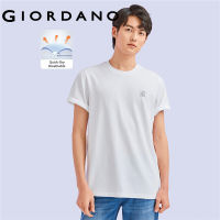 Giordano ผู้ชาย เทคโนโลยีขั้นสูงการพิมพ์แบบแห้งเร็ว กีฬา เสื้อยืดคอกลม แขนสั้น Free Shipping 01022387