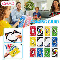 UNO Card Gam พร้อมการ์ดขนาดใหญ่เกมสำหรับผู้เล่น2-10คนอุปกรณ์ปาร์ตี้ในบ้านปรับแต่งได้พร้อมการ์ดป่า