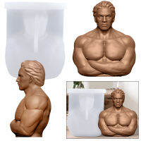 3D Candle Molds For Candle Making Aroma Soy Wax Handmade Soap DIY Candle Molds Silicone Arms Crossed Muscular Man