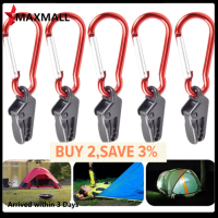 Outdoor Tent Awning Fixing Clamp with Carabiner Hook Wind Rope Clips Buckle