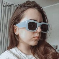 LongKeeper Square Sunglasses Women 2021 Luxury Brand Design Sun Glasses Rectangle Female Vintage Eyeglasses Men Glasses Oculos