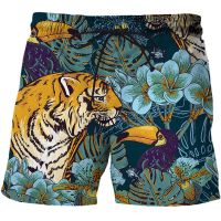 Summer Tiger Forest Cool Short Pants Men 3D Printed Swimsuit Homme 2023 Swim Trunks Beach Shorts Skateboard Sport Gym Ice Shorts