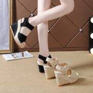 AA18-Wedge Sandal SHigh Heels Womens Summer Peep Toe Shoes Ladies Casual