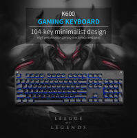 K600 All-Key Conflict-Free Backlight Insertion And Dialing E-Sports Dust-Proof Game แป้นพิมพ์เครื่องกลแกนสีเขียว
