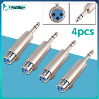 【ราคาถูก】4 Pcs 3 - PIN XLR หญิงถึง 6.35 มม. xlr female to stereo male 1/4 "ปลั๊กไมโครโฟนตัวเชื่อมอะแดปเตอร์