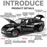 1:24เทสลารุ่น3รถของเล่นล้อแม็ก D Iecasts โลหะซูเปอร์สปอร์ตประตูรถสามารถเปิดด้วยแสงเสียงยานพาหนะของเล่นสำหรับเด็กผู้ชายของขวัญ
