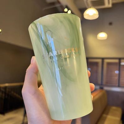 ขาตั้งกล้อง Starbuck Starbuck China Starbuck วันครบรอบงานเฉลิมฉลองจำกัดเวลากำลังทยอยเปลี่ยนสีเขียว Xiangyun Xiaocui หินอ่อนสีชมพูขนาดเล็กแก้วมหัศจรรย์