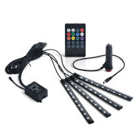 6 in 1 RGB LED Atmosphere Car Interior Ambient Light Kit Fiber Optic Strips Light By App Control DIY Music 6M Fiber Optic Band