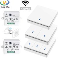 Wireless Smart Switch Light 433Mhz RF 86 Wall Panel Switch with Remote Control Mini Relay Receiver 220V Home Led Light Lamp Fan Electrical Circuitry