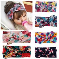 【YF】 Fashion Baby Top Knot Headbands Kids Headwrap Cotton Flower Cross Elastic Girls Turban Tie Headwear Hair Band Accessories Gifts